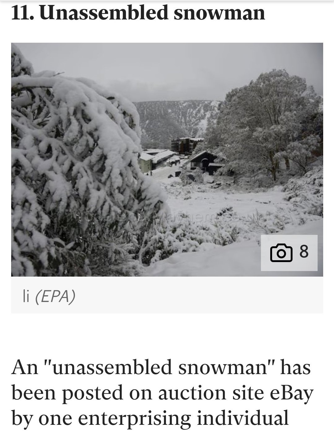 Unassembled Snowman